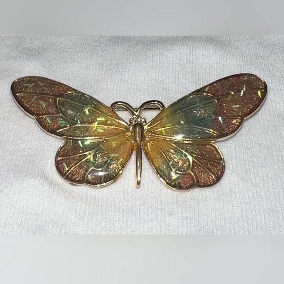 Vintage 925 Marcasite earrings with vintage butterfly broach - Picture 4 of 5